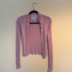 Pink Cardigan Sweater